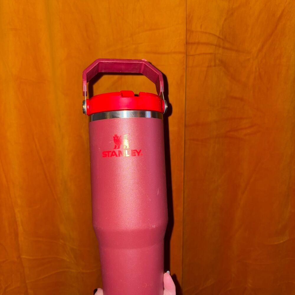 Stanley IceFlow 30oz Flip Straw Tumbler Cranberry Red Handle 10-13242-042